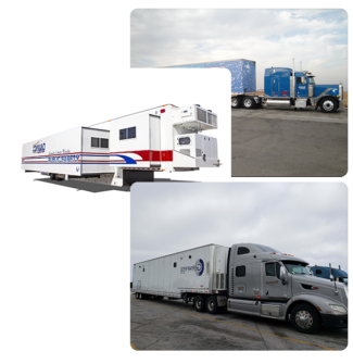 Trailer Transit Inc. trucks and loads collage