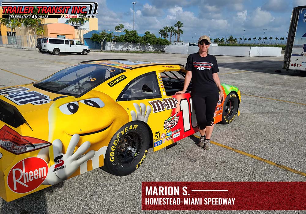 Trailer Transit, Inc. Owner Operator Marion S. at the Homestead-Miami Speedway