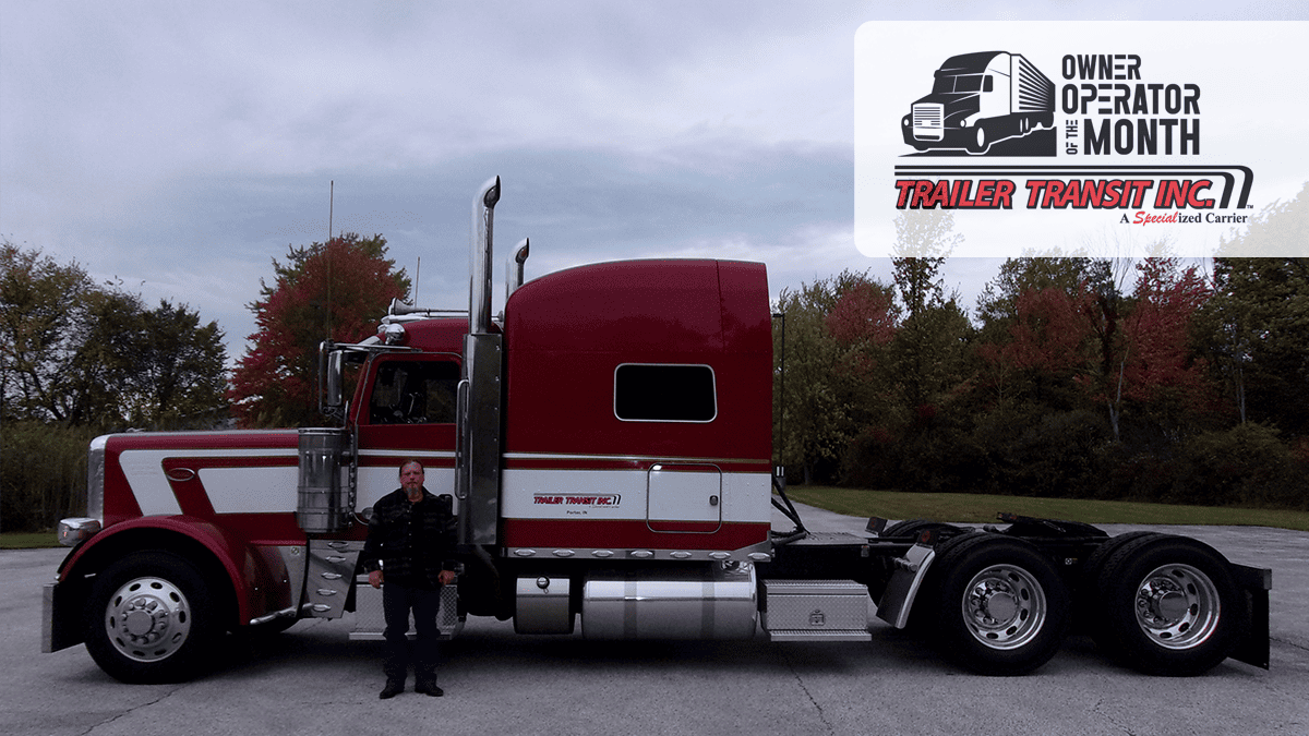 Trailer Transit Inc. | Owner Operator of the Month for May, William, standing in front of his rig.